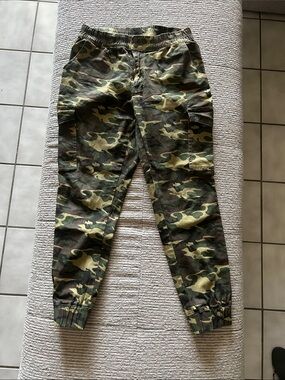 Camo Cargo Jogger Pants - Green Camouflage